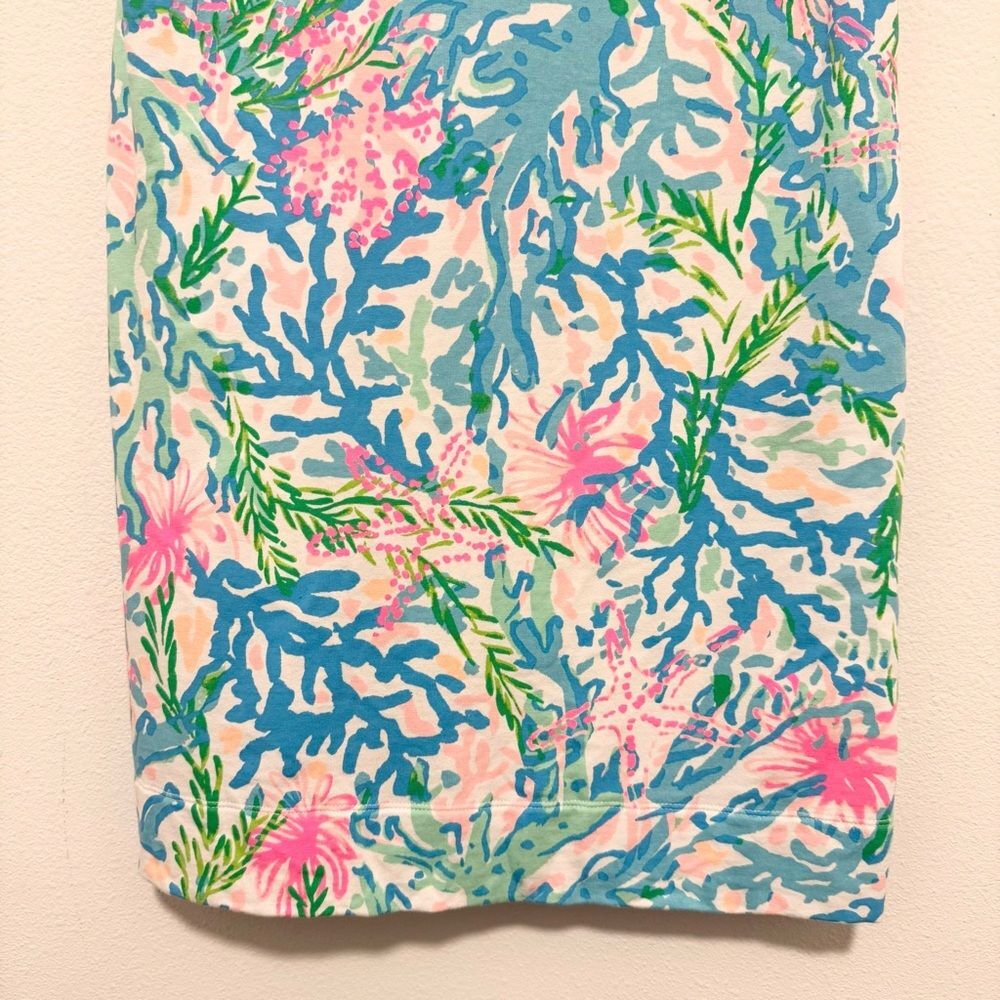 Lilly Pulitzer Harper Shift Dress Coral Bay Stretch Cotton French Terry Medium - Picture 5 of 9